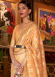 Load image into Gallery viewer, Shades Of Orange Handloom Weaving Linen Silk Saree Clothsvilla