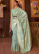 Load image into Gallery viewer, Shades Of Blue Handloom Weaving Linen Silk Saree Clothsvilla