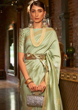 Load image into Gallery viewer, Light Green Copper Zari Woven Designer Silk Saree Clothsvilla