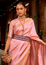 Load image into Gallery viewer, Mauvelous Pink Copper Zari Woven Designer Silk Saree Clothsvilla