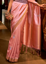 Load image into Gallery viewer, Mauvelous Pink Copper Zari Woven Designer Silk Saree Clothsvilla