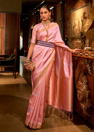 Mauvelous Pink Copper Zari Woven Designer Silk Saree Clothsvilla