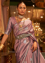 Load image into Gallery viewer, Opera Mauve Purple Zari Woven Satin Silk Saree Clothsvilla