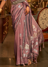 Load image into Gallery viewer, Opera Mauve Purple Zari Woven Satin Silk Saree Clothsvilla