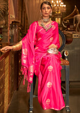 Load image into Gallery viewer, Hot Pink Zari Woven Satin Silk Saree Clothsvilla