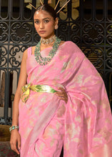 Load image into Gallery viewer, Taffy Pink Handloom Woven Designer Silk Saree Clothsvilla