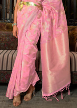 Load image into Gallery viewer, Taffy Pink Handloom Woven Designer Silk Saree Clothsvilla