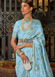 Load image into Gallery viewer, Capri Blue Handloom Woven Designer Silk Saree Clothsvilla