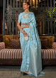 Load image into Gallery viewer, Capri Blue Handloom Woven Designer Silk Saree Clothsvilla