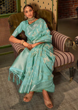 Load image into Gallery viewer, Shades Of Green Handloom Woven Designer Silk Saree Clothsvilla