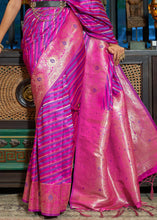 Load image into Gallery viewer, Fandango Purple Zari Woven Satin Silk Saree Clothsvilla