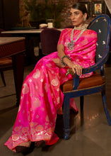 Load image into Gallery viewer, Fuscia Pink Handloom Woven Satin Silk Saree Clothsvilla