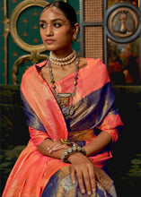 Load image into Gallery viewer, Blue &amp; Pink Zari Woven Silk Saree with Tassels on Pallu Clothsvilla