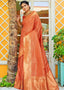 Yam Orange Woven Banarasi Brocade Silk Saree Clothsvilla