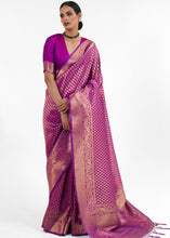 Load image into Gallery viewer, Lollipop Purple Kanjivaram Soft Woven Silk Saree Clothsvilla