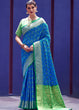 Load image into Gallery viewer, Cerulean Blue Woven Patola Silk Saree Clothsvilla