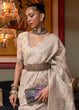 Load image into Gallery viewer, Light Beige Brown Kashmiri Woven Cotton Silk Saree Clothsvilla