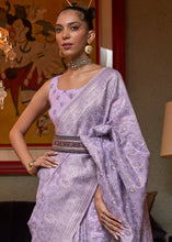 Load image into Gallery viewer, Ube Purple Kashmiri Woven Cotton Silk Saree Clothsvilla