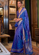 Load image into Gallery viewer, Admiral Blue Blue Handloom Woven Banarasi Silk Saree Clothsvilla