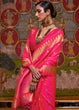 Load image into Gallery viewer, Strawberry Pink Handloom Woven Banarasi Silk Saree Clothsvilla