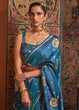 Load image into Gallery viewer, Cobalt Blue Copper Zari Woven Satin Silk Saree Clothsvilla