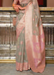 Load image into Gallery viewer, Trout Grey Woven Linen Silk Saree with Contrast Border &amp; Pallu Clothsvilla