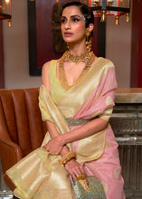 Load image into Gallery viewer, Flamingo Pink Woven Linen Silk Saree with Contrast Border &amp; Pallu Clothsvilla