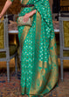 Load image into Gallery viewer, Jade Green Copper Zari Woven Banarasi Khaddi Silk Saree Clothsvilla