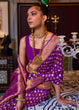 Load image into Gallery viewer, Irish Purple Copper Zari Woven Banarasi Khaddi Silk Saree Clothsvilla
