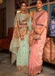 Load image into Gallery viewer, Pastel Green Copper Zari Handloom Woven Silk Saree Clothsvilla