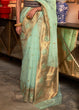 Load image into Gallery viewer, Pastel Green Copper Zari Handloom Woven Silk Saree Clothsvilla