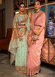 Load image into Gallery viewer, Rose Pink Copper Zari Handloom Woven Silk Saree Clothsvilla