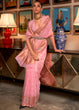 Load image into Gallery viewer, Carnation Pink Copper Zari Handloom Woven Silk Saree Clothsvilla