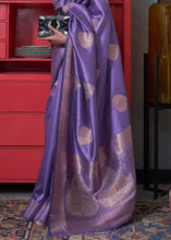 Load image into Gallery viewer, Electric Purple Copper Zari Woven Silk Saree with Sequence work Clothsvilla