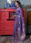 Electric Purple Copper Zari Woven Silk Saree with Sequence work Clothsvilla