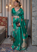 Load image into Gallery viewer, Jade Green Copper Zari Woven Silk Saree with Sequence work Clothsvilla