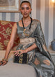 Load image into Gallery viewer, Steel Grey Copper Zari Woven Silk Saree with Sequence work Clothsvilla