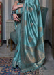 Load image into Gallery viewer, Curious Blue Copper Zari Woven Silk Saree with Sequence work Clothsvilla