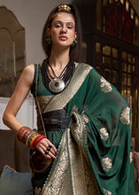 Load image into Gallery viewer, Sacramento Green Woven Khaddi Georgette Silk Saree Clothsvilla