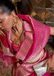 Load image into Gallery viewer, Hot Pink Woven Khaddi Georgette Silk Saree Clothsvilla
