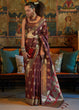 Load image into Gallery viewer, Pecan Brown Tanchoi Handloom Woven Satin Silk Saree Clothsvilla