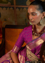 Load image into Gallery viewer, Lollipop Purple Tanchoi Handloom Woven Satin Silk Saree Clothsvilla