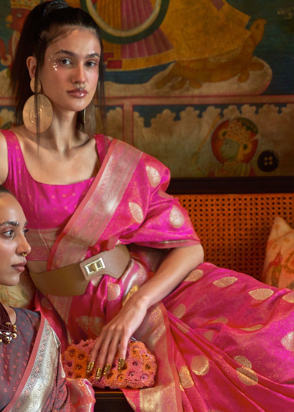 Shades Of Brown Tanchoi Handloom Woven Satin Silk Saree Clothsvilla