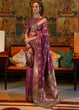 Load image into Gallery viewer, Tyrian Purple Tanchoi Handloom Woven Satin Silk Saree Clothsvilla