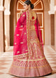Load image into Gallery viewer, Rose Pink Velvet  Bridal Lehenga Choli with Embroidery &amp; Hand work Clothsvilla