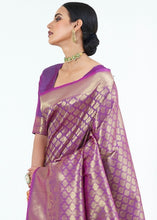 Load image into Gallery viewer, Irish Purple Woven Kanjivaram Silk Saree : Limited Edition Clothsvilla