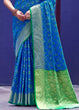Load image into Gallery viewer, Cerulean Blue Woven Patola Silk Saree Clothsvilla