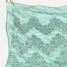 Load image into Gallery viewer, Summer Green Soft Net Embroidery and Zaken Work Lehenga choli ClothsVilla