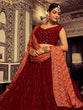 Load image into Gallery viewer, Stylish Maroon Embroidered Georgette Semi Stitched Lehenga With Blouse Piece Clothsvilla