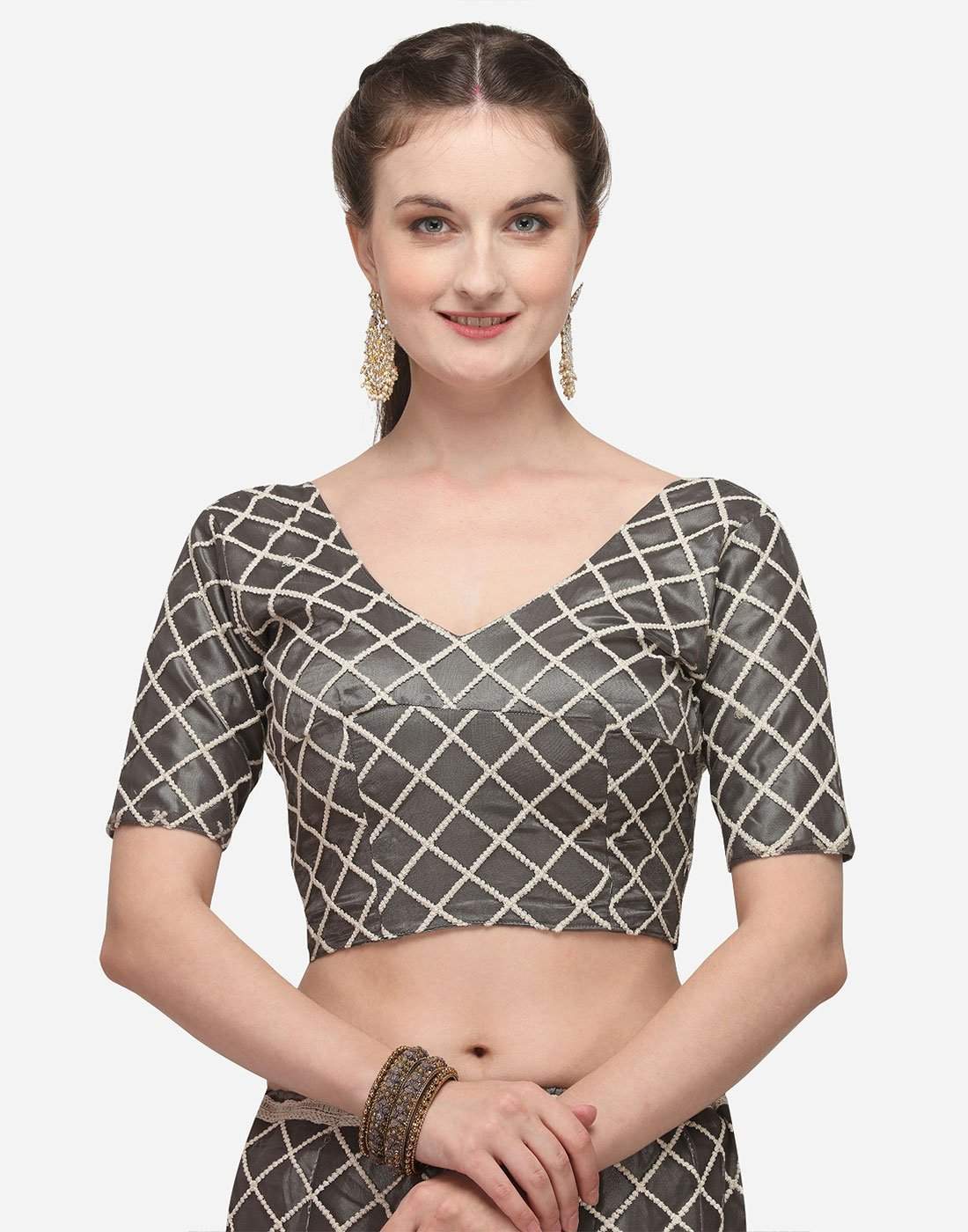 Grey Color Lucknow Work Lehenga Choli ClothsVilla